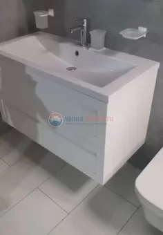 Тумба с раковиной Art&Max AM-Platino-900-2C-SO-BM, 90 x 49 x 55 см подвесная, белый матовый
