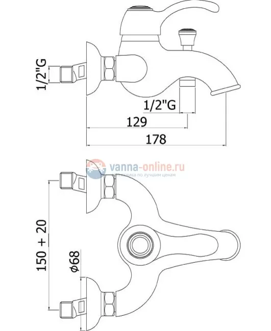 Смеситель Paffoni Flavia FA022BR для ванны, без душевого гарнитура, цвет бронза Смеситель Paffoni Flavia FA022BR для ванны, без душевого гарнитура, цвет бронза