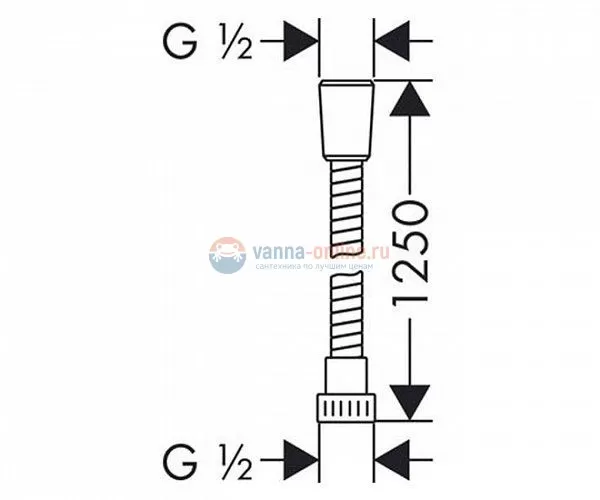 Шланг для душа Hansgrohe Sensoflex 28132000, 1,25 м Шланг для душа Hansgrohe Sensoflex 28132000, 1,25 м