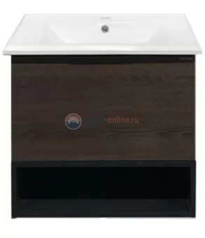 Тумба Comforty Франкфурт-60, дуб шоколадно-коричневый с раковиной Comforty 60e