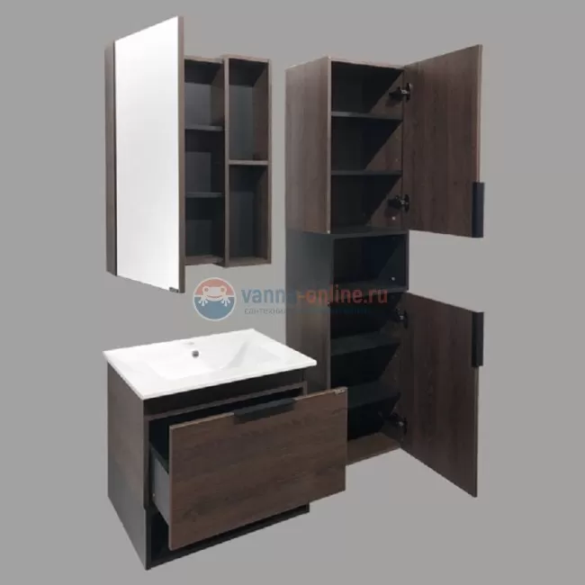 Тумба Comforty Франкфурт-60, дуб шоколадно-коричневый с раковиной Comforty 60e Тумба Comforty Франкфурт-60, дуб шоколадно-коричневый с раковиной Comforty 60e