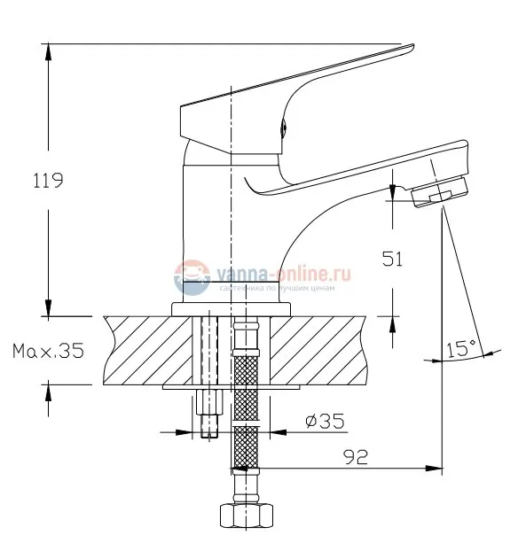 Смеситель Orange Berti M17-021cr для раковины Смеситель Orange Berti M17-021cr для раковины