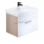 Тумба с раковиной Iddis Mirro MIR60W0i95K 60 см подвесная, белая/дерево