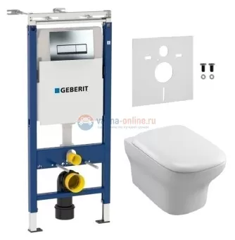 Инсталляция Geberit с унитазом Jacob Delafon Vox EDM102, сиденье микролифт, комплект 