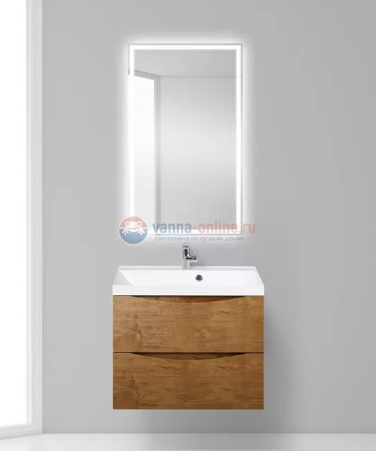 Тумба с раковиной BelBagno Marino MARINO-700-2C-SO-RN-P, 70 х 45 х 55 см, Rovere Nature - светло-коричневый