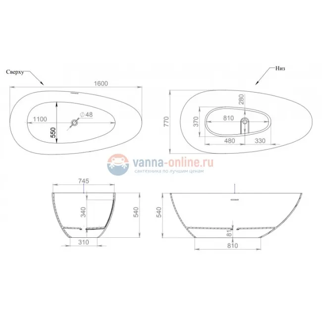 Ванна Salini Paola 160 х 77 х 54 см, из материала Sapirit, глянцевая белая 101611G Ванна Salini Paola 160 х 77 х 54 см, из материала Sapirit, глянцевая белая 101611G