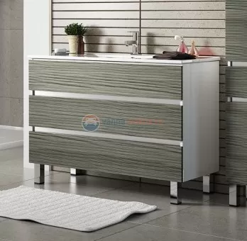 Тумба с раковиной Sanvit Кубэ-3 kkube3120, 120 см напольная, орех седой темный