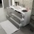 Тумба с раковиной Sanvit Кубэ-3 kkube3120, 120 см напольная, орех седой темный