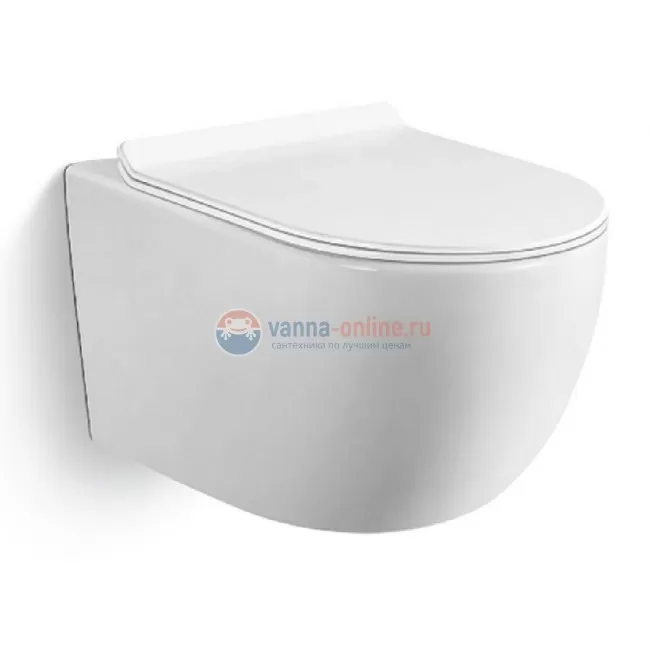 Подвесной унитаз Black&White Universe W-701, безободковый
