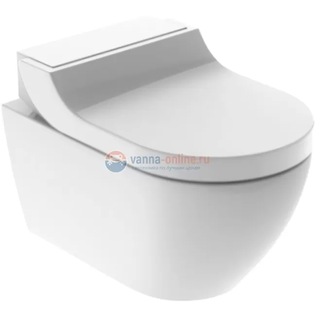 Электронный унитаз Geberit AquaClean Tuma Comfort 146.294.SI.1 с крышкой-биде, панель белое стекло