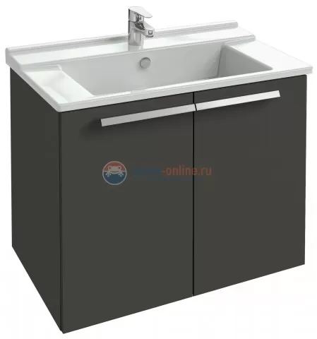 Тумба под раковину Jacob Delafon Struktura 80 EB1281-N14, серый антрацит, 2 двери, 77x47x56 см