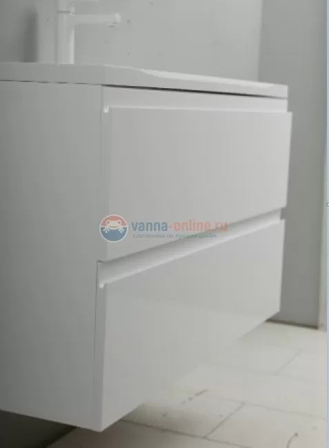 Тумба с раковиной Art&Max AM-Bianchi-1000-2C-SO-BL, 100 x 45 x 55 см подвесная, белый глянцевый