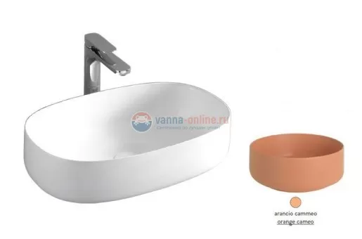 Раковина ArtCeram Cognac Countertop COL003 13; 00, накладная, цвет - arancio cammeo (оранжевый камео), 55 х 35 х 14,5 см