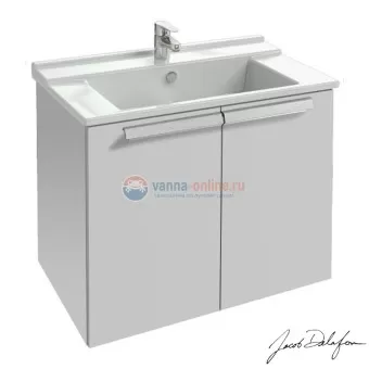 Тумба под раковину Jacob Delafon Struktura 80 EB1281-N18, белый блестящий, 2 двери, 77x47x56 см