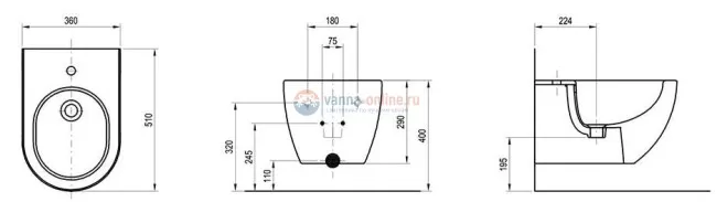 Биде Ravak Uni Chrome X01517, подвесное Биде Ravak Uni Chrome X01517, подвесное