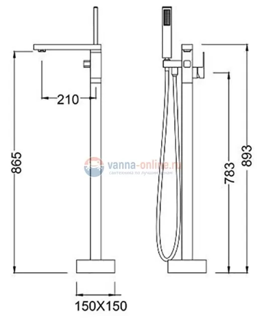 Смеситель для ванны и душа напольный Timo Selene 2200/00Y-CR chrome