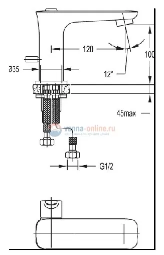 Смеситель Cezares Tesoro TESORO-F-LS-01-W0 для раковины без донного клапана Смеситель Cezares Tesoro TESORO-F-LS-01-W0 для раковины без донного клапана