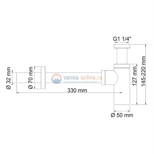 Сифон WasserKraft A070 для раковины Сифон WasserKraft A070 для раковины