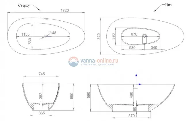 Ванна Salini Paola 172 х 82,5 х 62,2 см, из материала Sapirit, глянцевая белая 101512G Ванна Salini Paola 172 х 82,5 х 62,2 см, из материала Sapirit, глянцевая белая 101512G