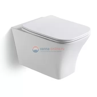 Подвесной унитаз Black&White Universe W-723, безободковый