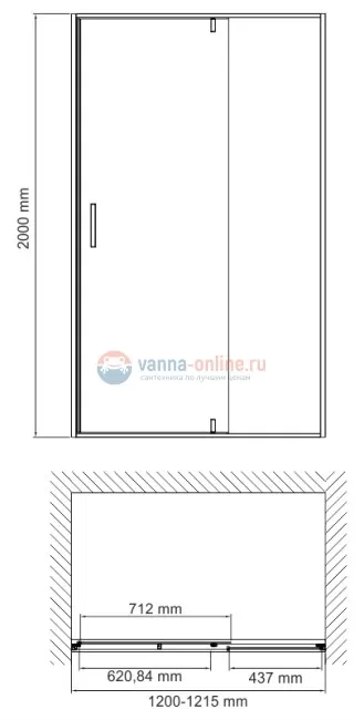 Душевая дверь WasserKRAFT Elbe 74P05, универсальная, 120 х 200 см Душевая дверь WasserKRAFT Elbe 74P05, универсальная, 120 х 200 см