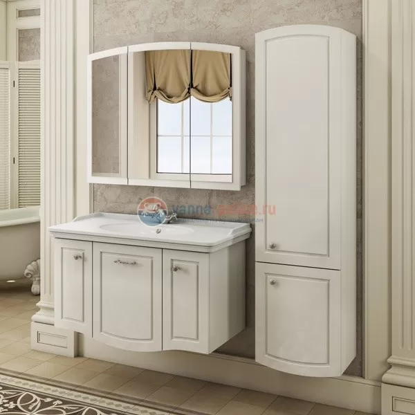 Тумба с раковиной Comfortу Феррара-100, белый глянец