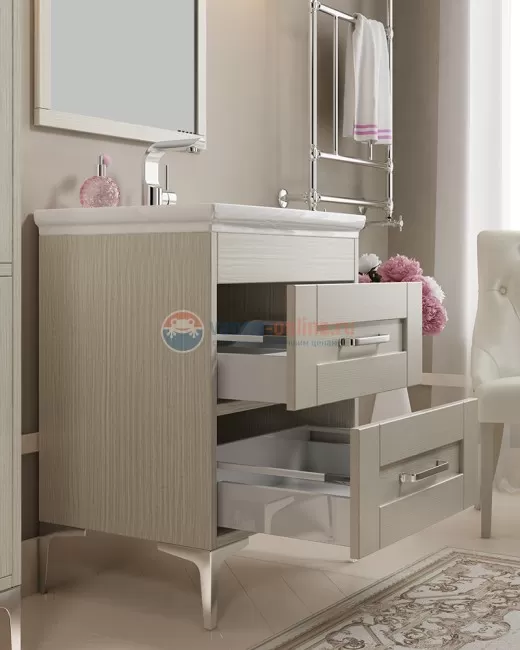 Тумба с раковиной Sanvit Прованс kprov105, 105 см напольная, рельеф пастель Тумба с раковиной Sanvit Прованс kprov105, 105 см напольная, рельеф пастель