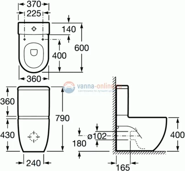Напольный унитаз Roca Meridian-N Compact 342248000 Напольный унитаз Roca Meridian-N Compact 342248000