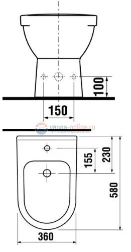 Биде Jika Mio 3271.2.000.304.1 напольное Биде Jika Mio 3271.2.000.304.1 напольное