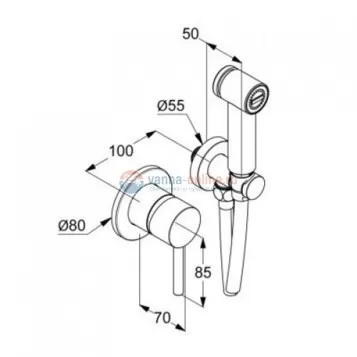 Гигиенический душ Kludi Zenta SL 489980565 со смесителем