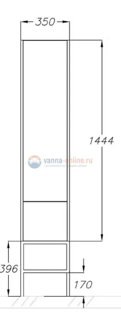 Шкаф пенал Opadiris Треви 35 L/R 00-00003861/00-00003862 Серый матовый