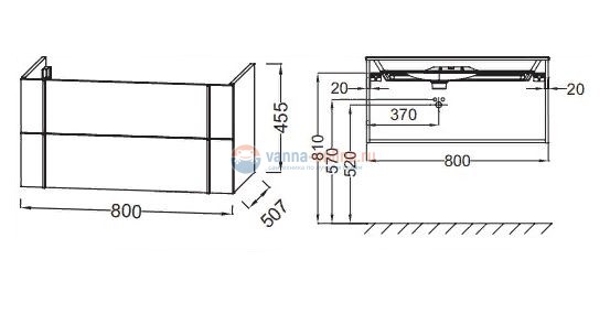 Тумба под раковину Jacob Delafon Nouvelle Vague 80 EB3030-E73, цвет - фактурный дуб