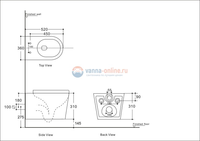 Подвесной унитаз безободковый Aquanet Atago 2.0 W (243549) Rimless, с крышкой-сиденьем Soft Close - Slimseat