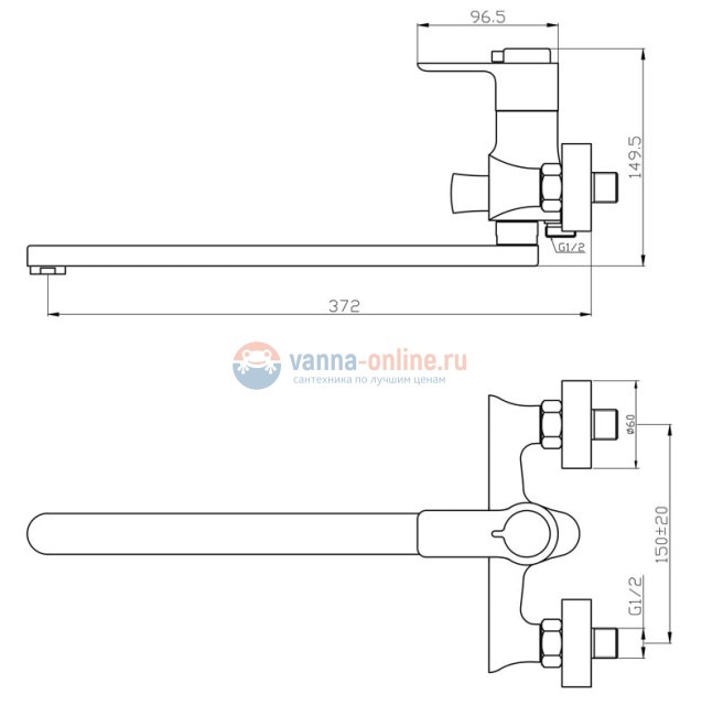 Смеситель Orange Thermo T19-211cr для ванны и душа