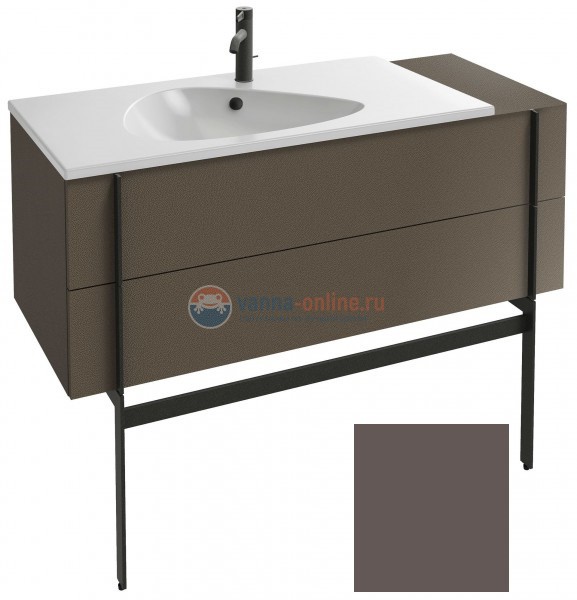 Тумба под раковину Jacob Delafon Nouvelle Vague 120 EB3033-G80, 2 ящика, с выступом, цвет - светло-коричневый глянцевый