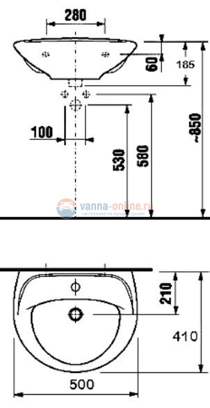 Раковина Jika Lyra 1427.0 (8142700001049), 50*41 см