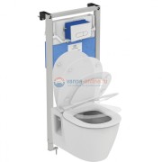 Пневматический промо-набор 4 в 1 Ideal Standard с унитазом E822301 CONNECT Rimless, с сиденьем и крышкой E772401, с инсталляцией PROSYS 120 P и пневматической панелью смыва OLEAS™ P1