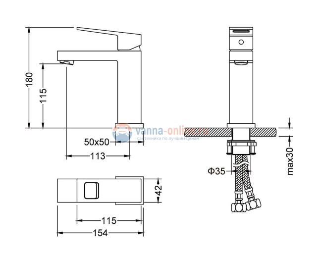 Смеситель Timo Briana 7161/03F для раковины, черный Смеситель Timo Briana 7161/03F для раковины, черный