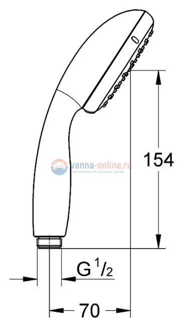 Ручной душ Grohe Tempesta New 27923001 (27923000), с ограничителем расхода воды 9,4 л/мин