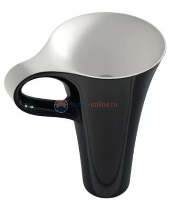 Раковина ArtCeram Cup OSL004 01, 50, напольная отдельностоящая, цвет - черно-белый, 69 х 50 х 85 см