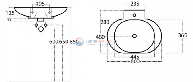Раковина накладная BelBagno BB3060KL, 60 х 48 х 12,5 см Раковина накладная BelBagno BB3060KL, 60 х 48 х 12,5 см