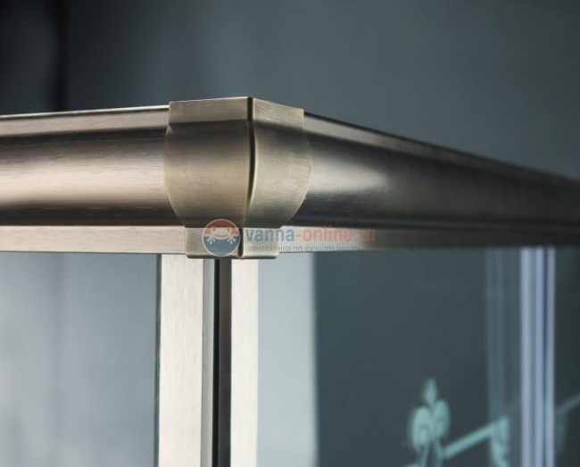 Душевой уголок Cezares GIUBILEO-A-2-100-SCORREVOLE-Br, 100 х 100 х 195 см, стекло прозрачное/матовое узорчатое