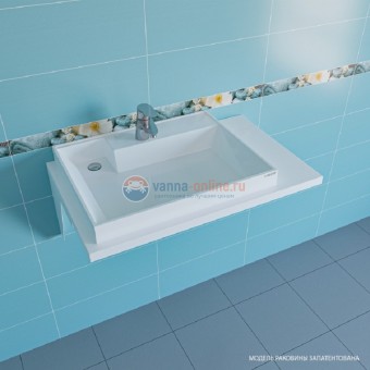 Раковина СанТа Юпитер, 80x50 см, над стиральной машиной, крыло слева/справа