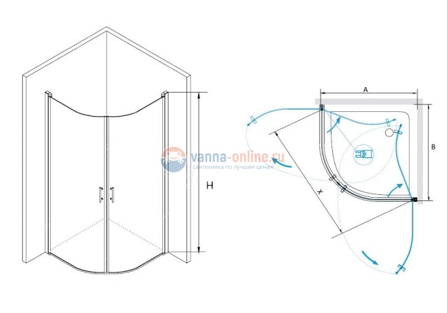Душевой уголок RGW LE-53, 06125399-11, 90 х 90 x 195 см, дверь распашная, стекло прозрачное, хром Душевой уголок RGW LE-53, 06125399-11, 90 х 90 x 195 см, дверь распашная, стекло прозрачное, хром