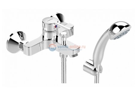 Смеситель Vidima Логик (Logik) BA279AA для ванны и душа с душевым гарнитуром, хром Смеситель Vidima Логик (Logik) BA279AA для ванны и душа с душевым гарнитуром, хром