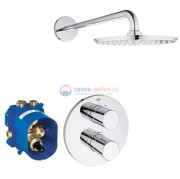 Душевая система Grohe Grohtherm 3000 Cosmopolitan 26262000, с термостатом и верхним душем, хром