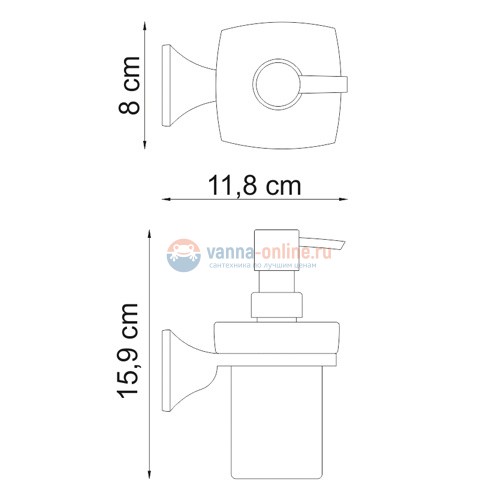 Дозатор с держателем WasserKRAFT Wern 2599