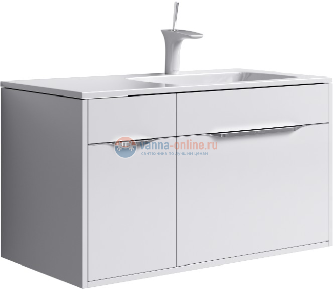 Тумба с раковиной Aqwella Malaga 900 Mal.01.09 L/R, цвет - белый