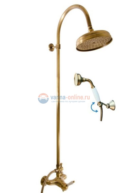 Душевая система Rav-Slezak L581.5/3SM, бронза/белый