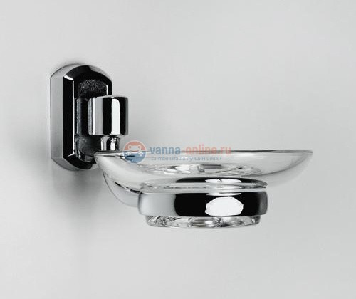 Мыльница стеклянная с держателем WasserKRAFT Oder 3029